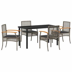 vidaXL Set da Pranzo per Giardino 5 pcs Grigio polyrattan