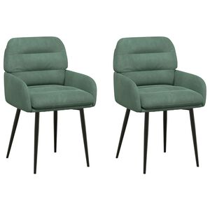 vidaXL Sedie da pranzo 2 pcs Velluto Verde Mare 59 x 59,5 x 90 cm