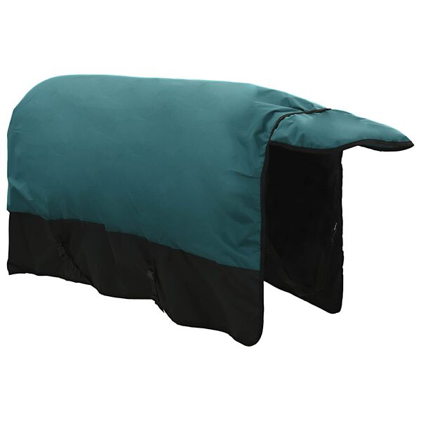 vidaXL Coperta per Cavalli Verde Scuro e Nero 75 cm Poliestere