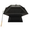 vidaXL Braciere e Barbecue 2in1 con Attizzatoio 46,5x46,5x37cm Acciaio