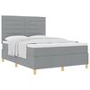 vidaXL Letto a molle con materasso Grigio chiaro 140 x 190 cm Tessuto