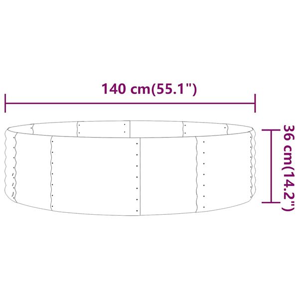 vidaXL Letto Giardino Acciaio Zincato 140x140x36 cm Verde