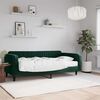 vidaXL Divano Letto con Materasso Verde Scuro 100x200 cm in Velluto