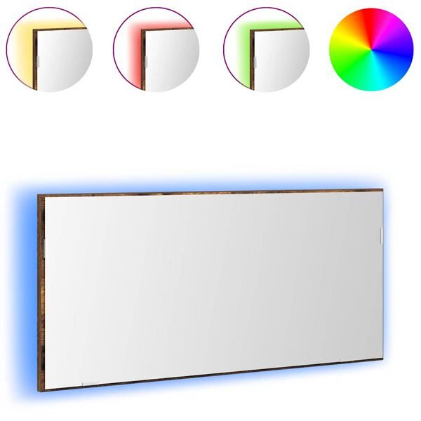 vidaXL Specchio Marrone 80 x 37 cm Vetro e Legno Ingegnerizzato