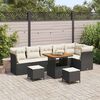 vidaXL Set Divano da Giardino con cuscino 9 pcs Nero e crema