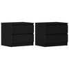 vidaXL Armadio da Notte 2 pcs Rovere Nero 50 x 40 x 43,5 cm