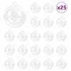 vidaXL Set di Palle di Natale 25 pz LED Trasparente &Oslash; 8 cm Plastica