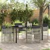vidaXL Set da Pranzo per Giardino 5 pcs Grigio chiaro Poly Rattan
