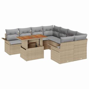 vidaXL Set Divano da Giardino con cuscino beige e grigio chiaro