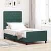 vidaXL Letto a molle con testiera Verde Scuro 100 x 200 cm Velluto