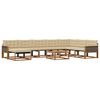 vidaXL Set di divani da esterno con cuscino 9 pcs Naturale e Beige