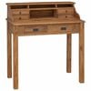 vidaXL Scrivania Naturale 89,5 x 49,5 x 100 cm Legno di teak solido