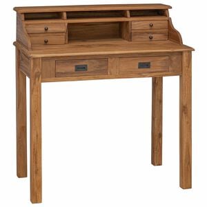 vidaXL Scrivania Naturale 89,5 x 49,5 x 100 cm Legno di teak solido