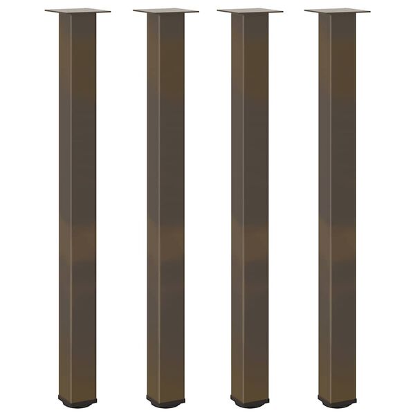 vidaXL Gambe per tavolo da bar 4 pz in acciaio naturale 110-112 cm