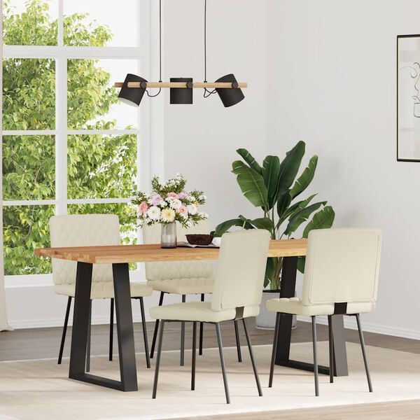 vidaXL Sedie da Pranzo 4 pz Crema in Similpelle