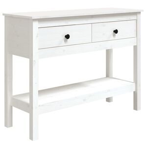 vidaXL Tavolo Consolle Bianco 100x35x75 cm in Legno Massello di Pino