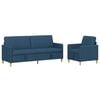 vidaXL Set di Divani con Storage 2 pcs Blu Poliestere