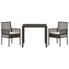 vidaXL Set da Pranzo per Giardino 3 pcs Marrone polyrattan