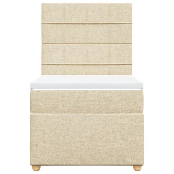 vidaXL Giroletto a Molle con Materasso Crema 100x200 cm in Tessuto