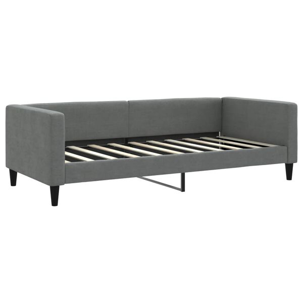 vidaXL Divano Letto Estraibile Materassi Grigio Scuro 90x190cm Tessuto