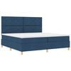 vidaXL Letto a Sorgente LED con materasso Blu 200 x 200 cm Tessuto