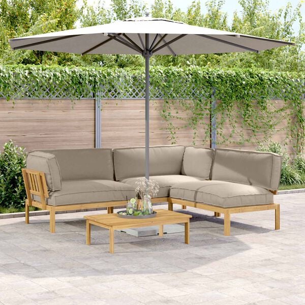 vidaXL Set di divani con cuscino 4 pcs Talpa Legno di Acacia Massello