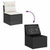 vidaXL Set Divano da Giardino 6 pz con Cuscini Nero Polyrattan Acacia