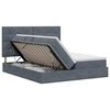 vidaXL Letto con Contenitore Grigio Scuro 180 x 200 cm Velluto
