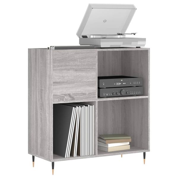 vidaXL Mobile Porta Dischi Grigio Sonoma 84,5x38x89 Legno Multistrato