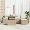 vidaXL Set Divano da Giardino con cuscino 6 pcs Beige Poly Rattan