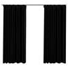 vidaXL Tende Oscuranti con Ganci Effetto Lino 2 pz Nere 140x175 cm