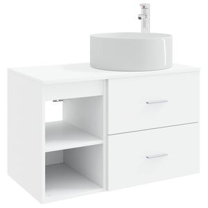 vidaXL Set di mobili per il bagno 2 pz Bianco Legno ingegnerizzato