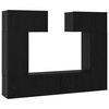 vidaXL Set mobile TV 6 pz Rovere Nero Legno ingegnerizzato