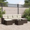 vidaXL Set Divani da Giardino 7 pz con Cuscini Marrone in Polyrattan