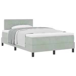 vidaXL Letto a molle con materasso Grigio chiaro 120 x 200 cm Velluto