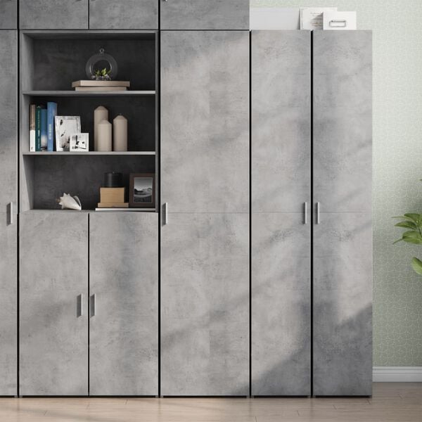 vidaXL Credenza Grigio Cemento 45x42,5x185 cm in Legno Multistrato