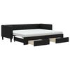 vidaXL Divano Letto Estraibile con Cassetti Nero 80x200 cm in Tessuto
