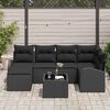 vidaXL Set di divani con cuscino 7 pcs Nero polyrattan