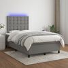 vidaXL Letto a Molle Materasso e LED Grigio Scuro 120x190cm in Tessuto