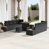 vidaXL Set Divano da Giardino con cuscino 11 pcs Nero Poly Rattan