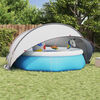 vidaXL Dome Piscina Grigio e arancione 405 x 405 x 192 cm
