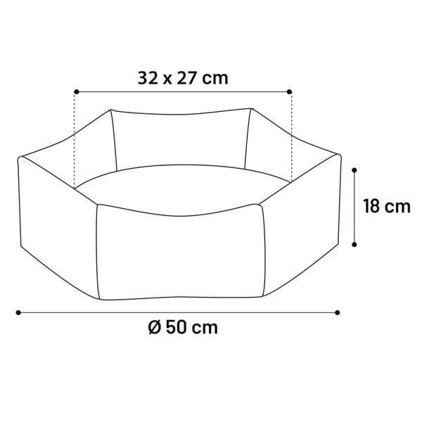 FLAMINGO Cuccia per Cani con Cerniera Panama Esagonale 50x18cm Tortora