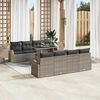 vidaXL Set Divano da Giardino 9 pcs Grigio Rattan in Polipropilene