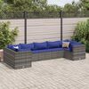 vidaXL Set Divani da Giardino 7 pz con Cuscini in Polyrattan Grigio