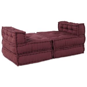 vidaXL Unit&agrave; di Divano Modulare Tessuto Bordeaux 210 x 140 x 56 cm