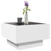 vidaXL Tavolino Salotto con LED Bianco 50x50x30 cm Legno Multistrato