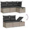 vidaXL Set Divano da Giardino 6pz con Cuscini Grigio Chiaro Polyrattan