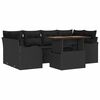 vidaXL Set Divano da Giardino con cuscino 7 pcs Nero