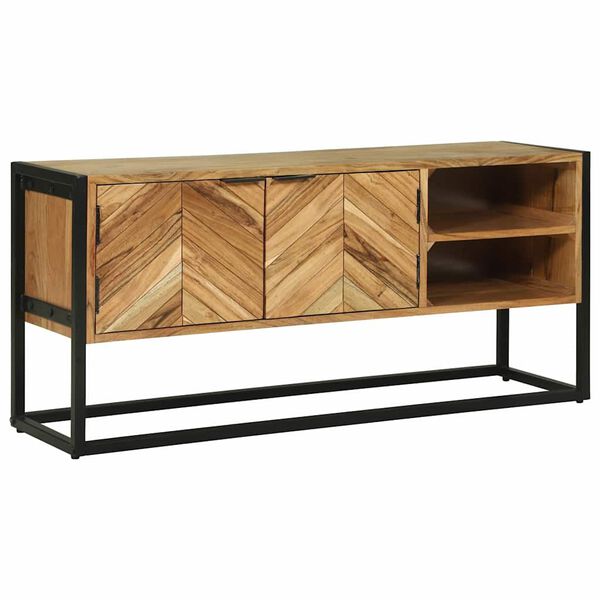 vidaXL Mobile TV Marrone 110 x 30 x 50 cm Legno massello di acacia