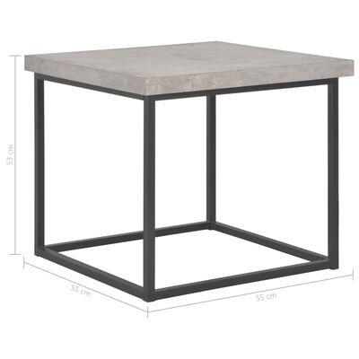 vidaXL Tavolino da Caffè 55x55x53 cm Aspetto Cemento